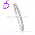 2014 fashion design bangle wholesale rhodium plated 925 silver bangle